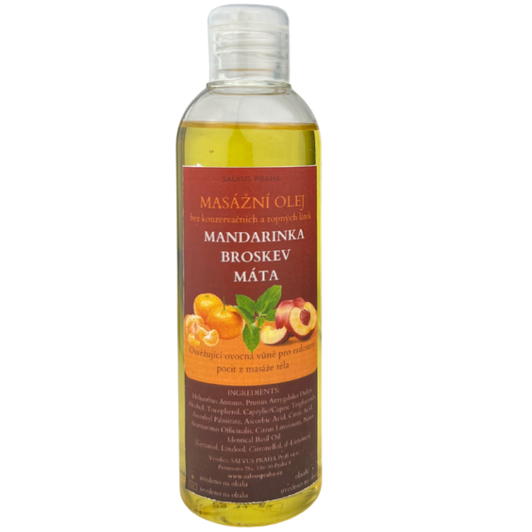 SALVUS  Masážny olej s vôňou mandarinky, broskyne, mäty 200ml